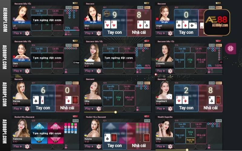 Luật chơi Baccarat AE888 tương đối đơn giản và dễ hiểu