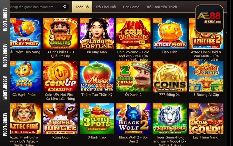 Sảnh game nổ hũ PG Slot cung cấp đa dạng các trò chơi trực tuyến